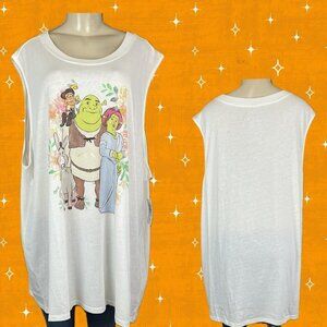 DreamWorks +4 Eggshell Shrek & Friends Graphic Crew Neckline Sleeveless Top